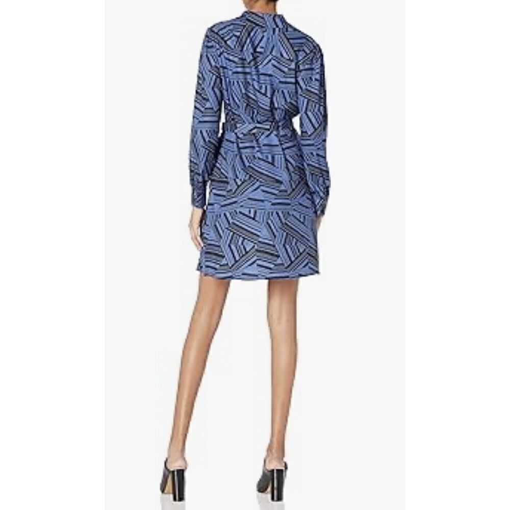 Women's Sam Edelman Abstract Long Sleeve Shirtdress, Size 8 - Blue. NWT. $138.00 - Picture 2 of 8